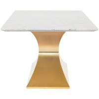 Praetorian Dining Table, White Marble/Brushed Gold Base - Furniture - Dining - High Fashion Home
