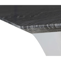 Praetorian Dining Table, Black Marble/Polished Stainless Base - Furniture - Dining - High Fashion Home