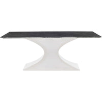 Praetorian Dining Table, Black Marble/Polished Stainless Base - Furniture - Dining - High Fashion Home