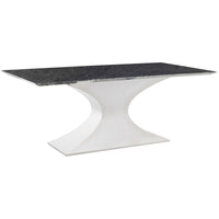 Praetorian Dining Table, Black Marble/Polished Stainless Base - Furniture - Dining - High Fashion Home