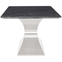 Praetorian Dining Table, Black Marble/Polished Stainless Base - Furniture - Dining - High Fashion Home
