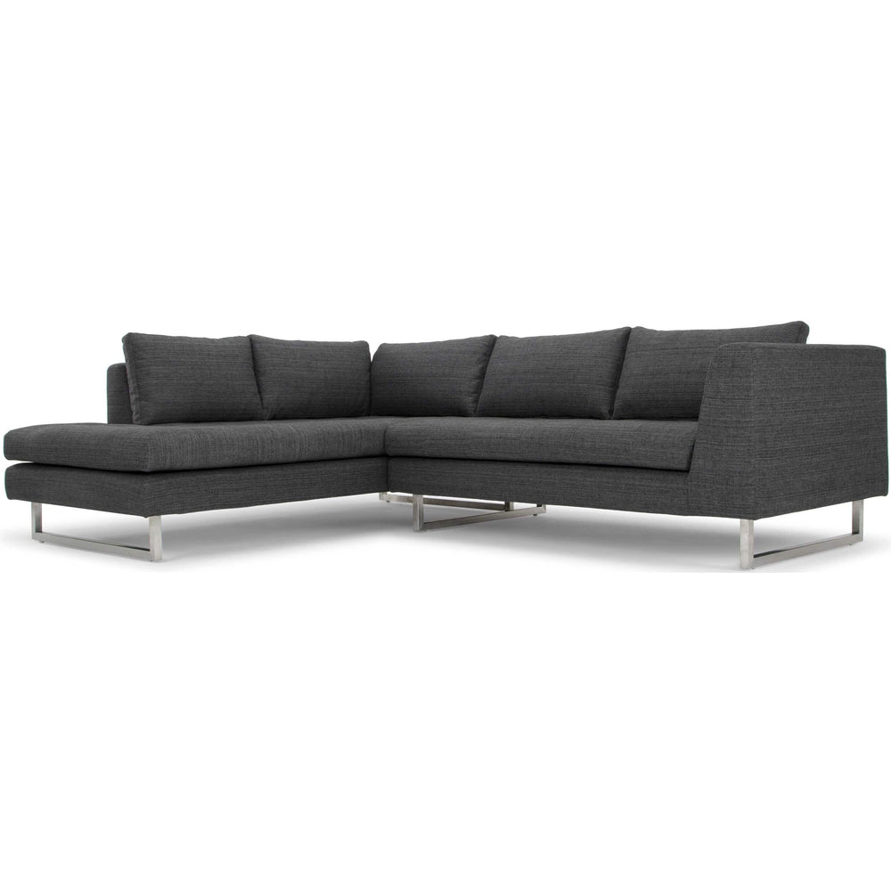 Janis LAF Sectional Sofa, Dark Grey Tweed - Furniture - Nuevo Living
