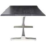 Toulouse Dining Table, Oxidized Grey/Polished Stainless Base - Modern Furniture - Dining Table - High Fashion Home