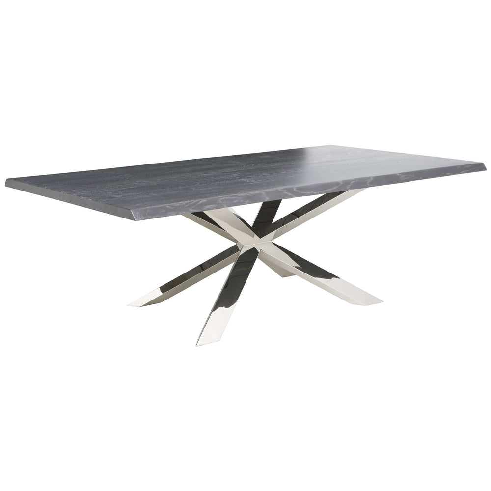 Couture Dining Table, Oxidized Grey/Polished Stainless Base - Modern Furniture - Dining Table - High Fashion Home