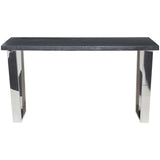 Versailles Console Table, Oxidized Grey/Polished Stainless Base