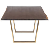 Versailles Dining Table, Seared Oak/Brushed Gold - Modern Furniture - Dining Table - High Fashion Home