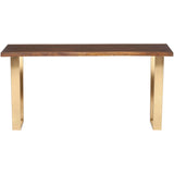 Versailles Console Table, Seared Oak/Brushed Gold Base - Furniture - Accent Tables - Console Tables