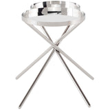 Olivia Side Table, Polished Stainless - Furniture - Accent Tables - High Fashion Home