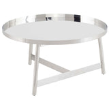 Landon Coffee Table, Polished Stainless - Modern Furniture - Coffee Tables - High Fashion Home