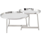 Landon Coffee Table, Polished Stainless - Modern Furniture - Coffee Tables - High Fashion Home