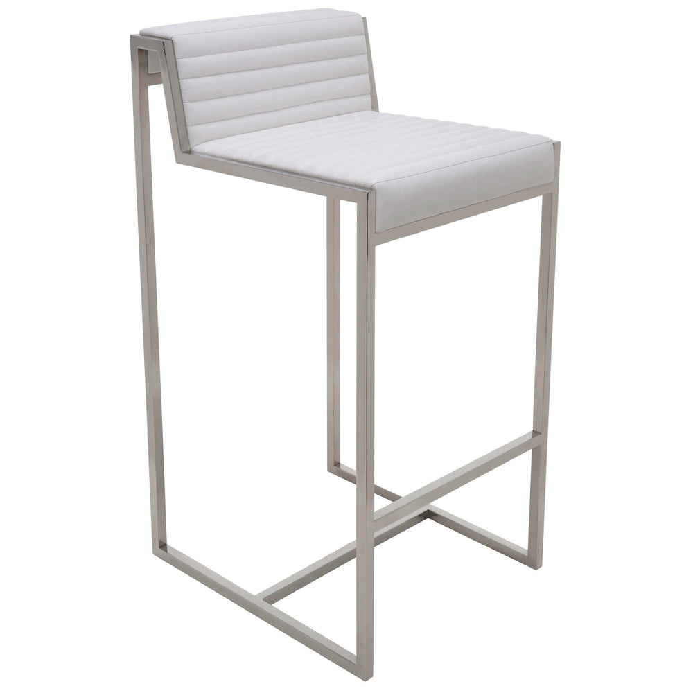 Zola Leather Counter Stool, White - Furniture - Nuevo Living