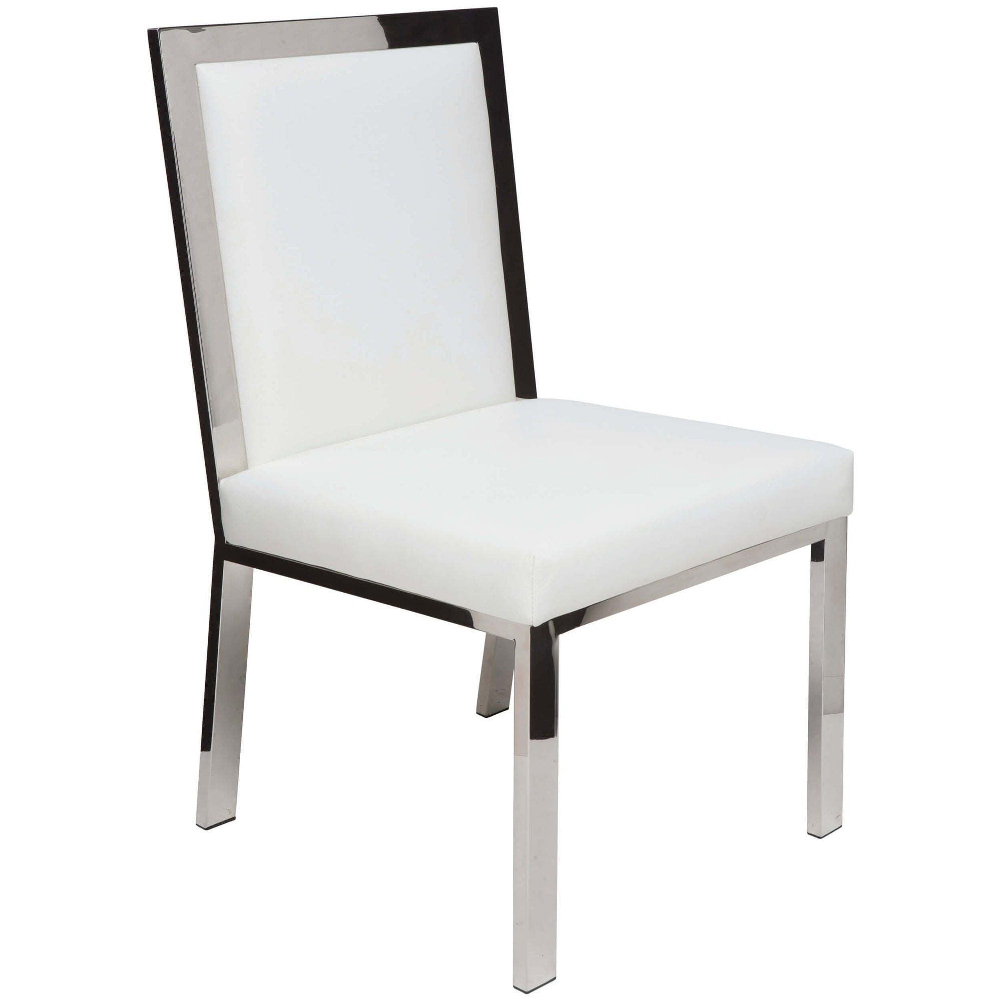 Rennes Leather Dining Chair, White High Fashion Home