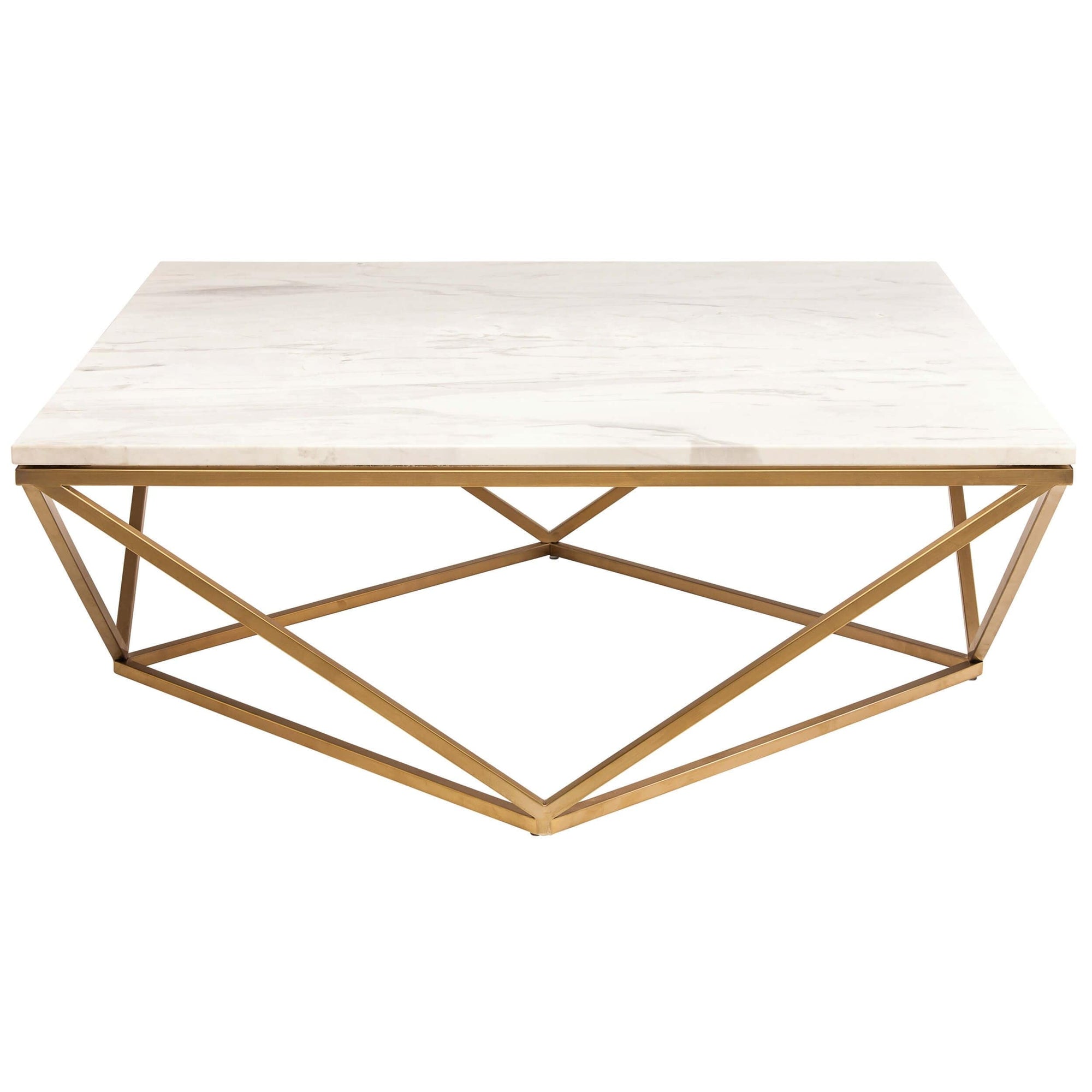Jasmine Coffee Table, White/Gold Base – High Fashion Home