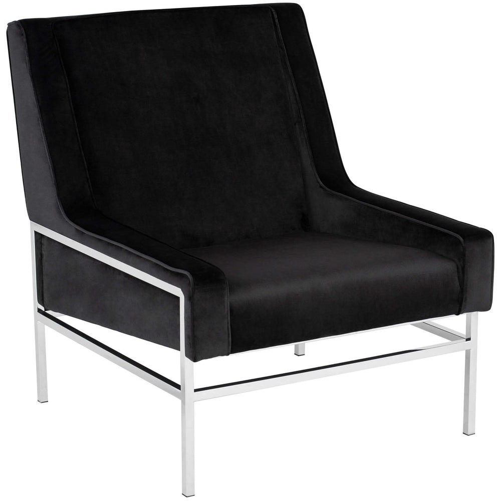 Theodore Chair, Black/Polished Stainless Base - Furniture - Chairs - High Fashion Home