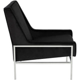 Theodore Chair, Black/Polished Stainless Base - Furniture - Chairs - High Fashion Home