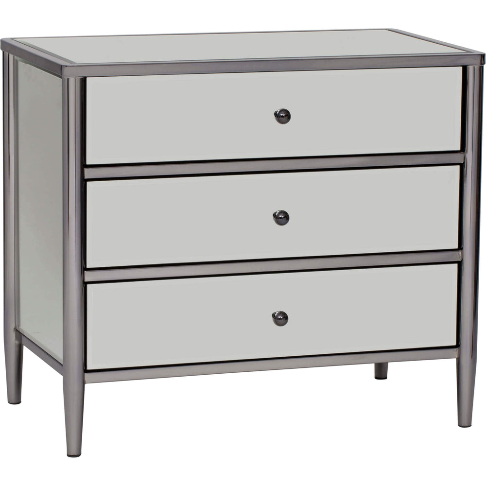 Hollywood Black Nickel Metal Chest, Medium - Furniture - Bedroom - High Fashion Home