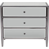Hollywood Black Nickel Metal Chest, Medium - Furniture - Bedroom - High Fashion Home
