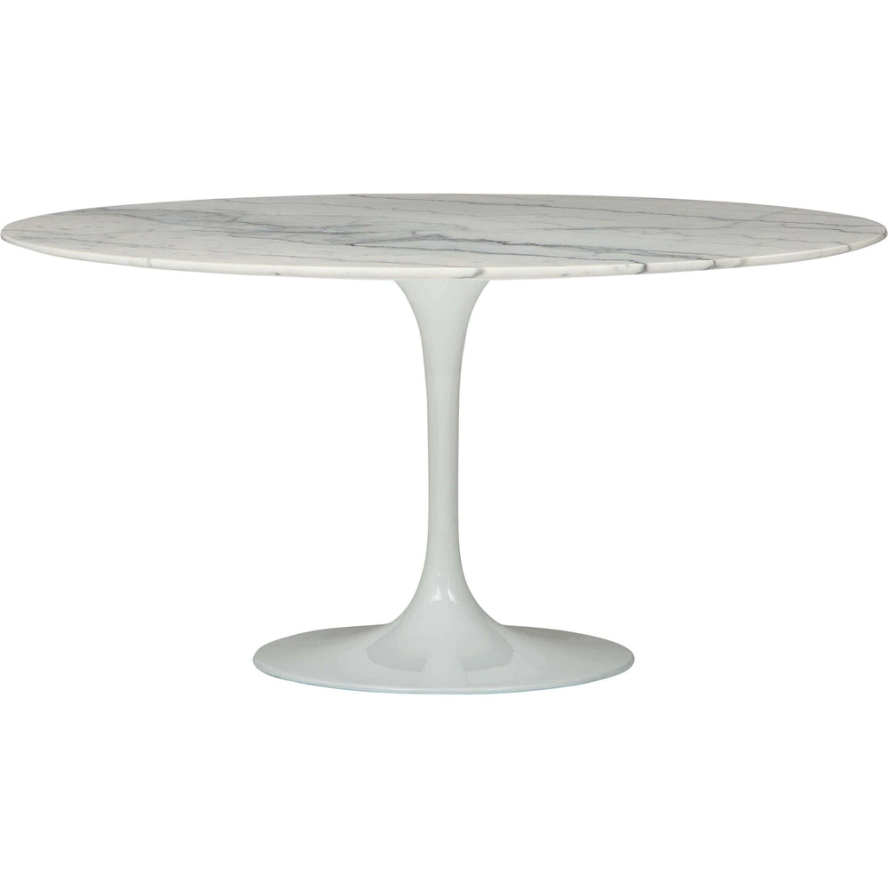 Cal Round Dining Table, White Marble - Modern Furniture - Dining Table - High Fashion Home