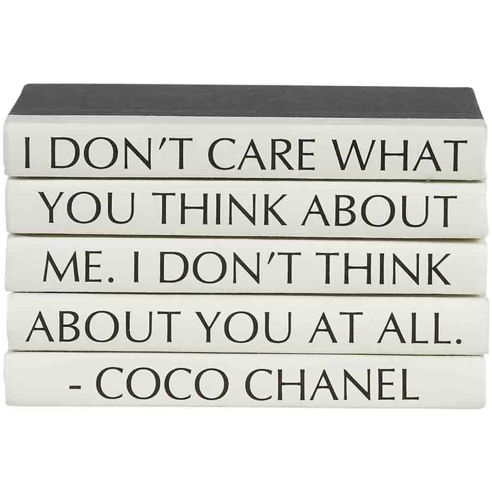 Coffee Table Book Stack Coco Chanel Quote Fashion Designer 