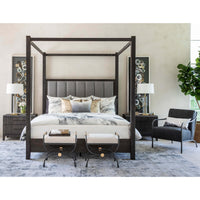 Devon Upholstered Metal Stool - Furniture - Accent Tables - High Fashion Home