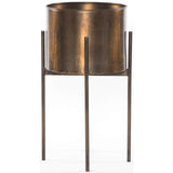 Jed Planter, Weathered Brass - Furniture - Accent Tables - High Fashion Home