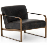 Jules Leather Chair, Rialto Ebony - Modern Furniture - Accent Chairs - High Fashion Home
