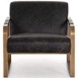Jules Leather Chair, Rialto Ebony - Modern Furniture - Accent Chairs - High Fashion Home