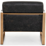 Jules Leather Chair, Rialto Ebony - Modern Furniture - Accent Chairs - High Fashion Home