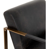 Jules Leather Chair, Rialto Ebony - Modern Furniture - Accent Chairs - High Fashion Home