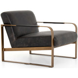 Jules Leather Chair, Rialto Ebony - Modern Furniture - Accent Chairs - High Fashion Home