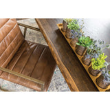 Toulouse Dining Table, Seared Oak/Brushed Gold Base - Modern Furniture - Dining Table - High Fashion Home