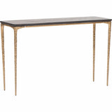 Kulu Console Table, Seared Oak/Bronze Base - Furniture - Accent Tables - High Fashion Home