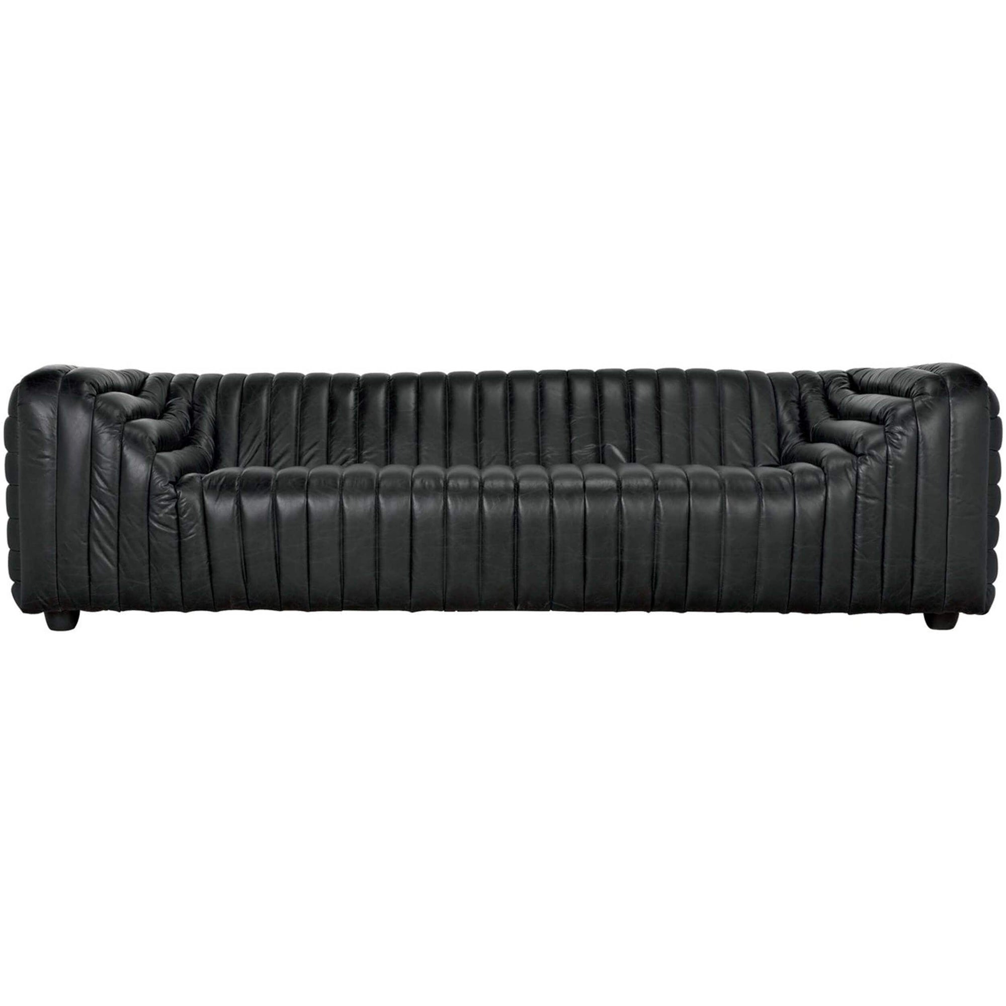 Hermes Leather Sofa, Black – High Fashion Home