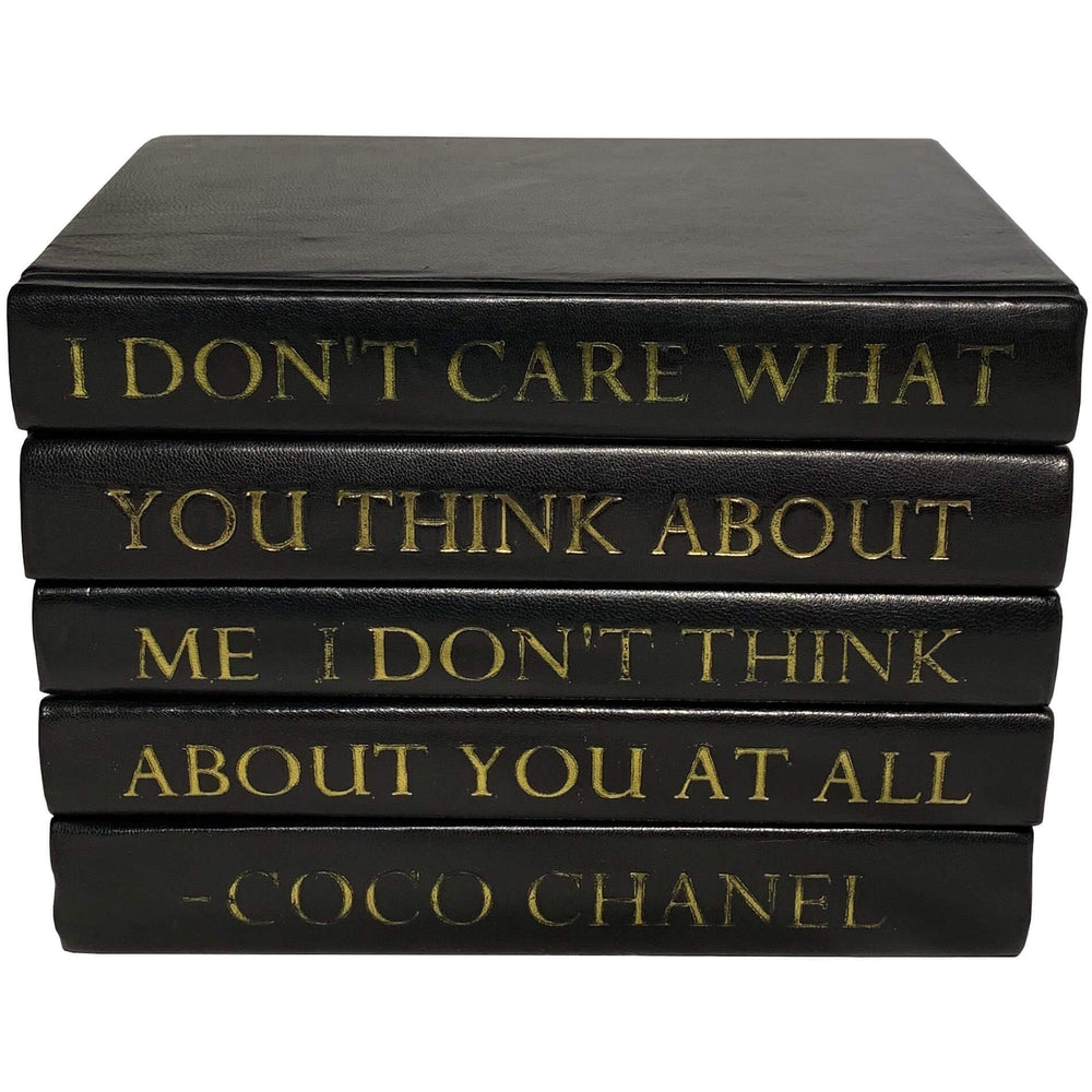 Leather Stack of Books, I Don't Care - Gifts - High Fashion Home