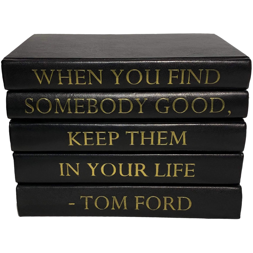 Leather Stack of Books, When You Find Somebody Good - Accessories - High Fashion Home