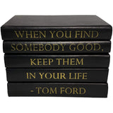 Leather Stack of Books, When You Find Somebody Good - Accessories - High Fashion Home