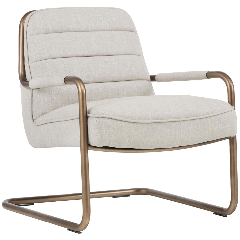 Lincoln Lounge Chair, Beige Linen - Modern Furniture - Accent Chairs - High Fashion Home