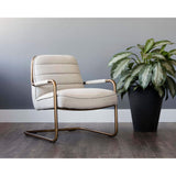 Lincoln Lounge Chair, Beige Linen - Modern Furniture - Accent Chairs - High Fashion Home