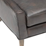 Marlow Leather Wing Chair, Vintage Black - Modern Furniture - Accent Chairs - High Fashion Home