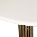 Mia Round Dining Table, Parchment White - Modern Furniture - Dining Table - High Fashion Home