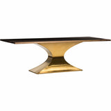 Praetorian Dining Table, Seared Oak/Brushed Gold Base - Modern Furniture - Dining Table - High Fashion Home