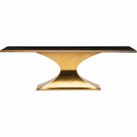 Praetorian Dining Table, Seared Oak/Brushed Gold Base - Modern Furniture - Dining Table - High Fashion Home