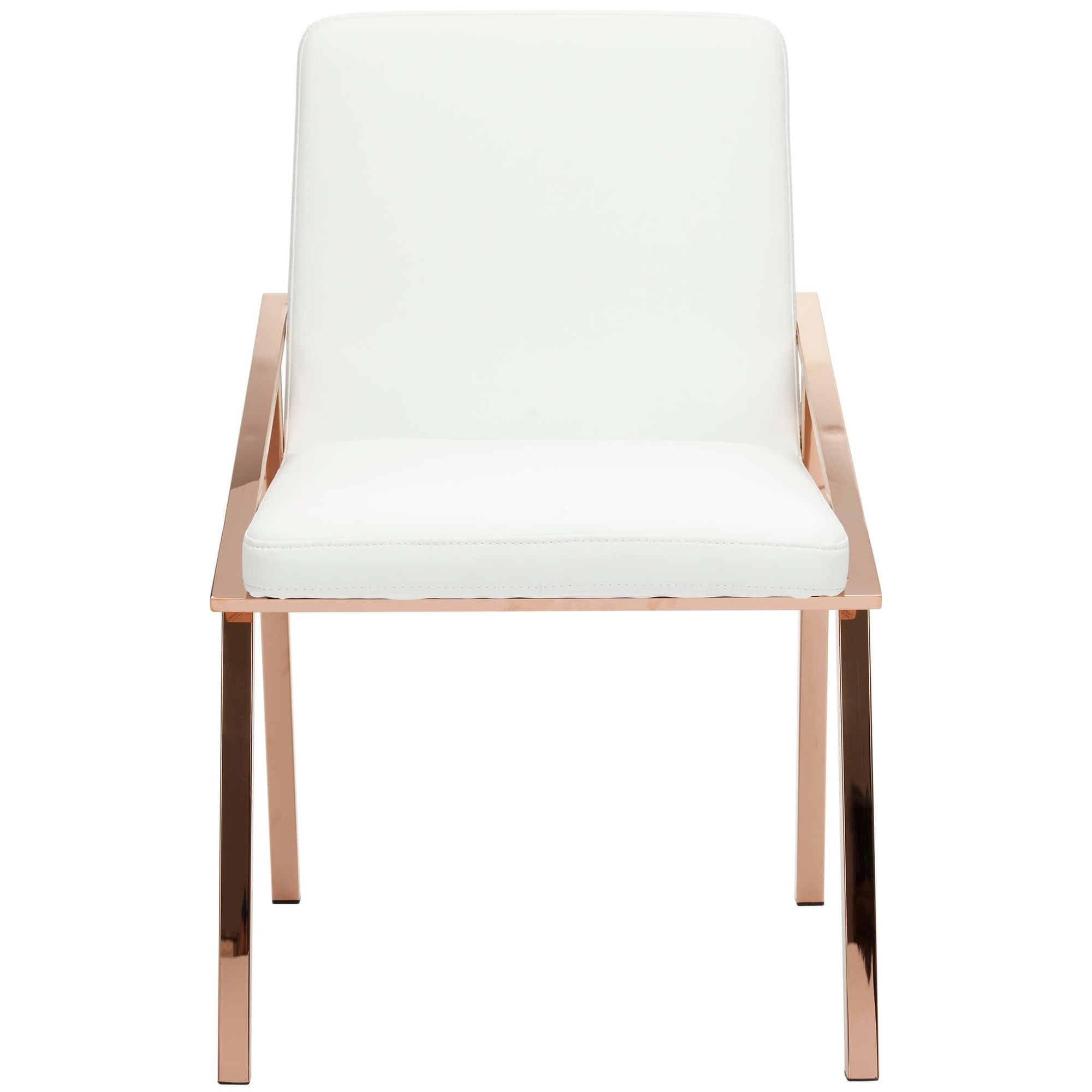 White chair with 2025 rose gold legs