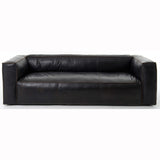 ***NLA***Nolita Reverse Stitch Leather Sofa, Rider Black - Modern Furniture - Sofas - High Fashion Home