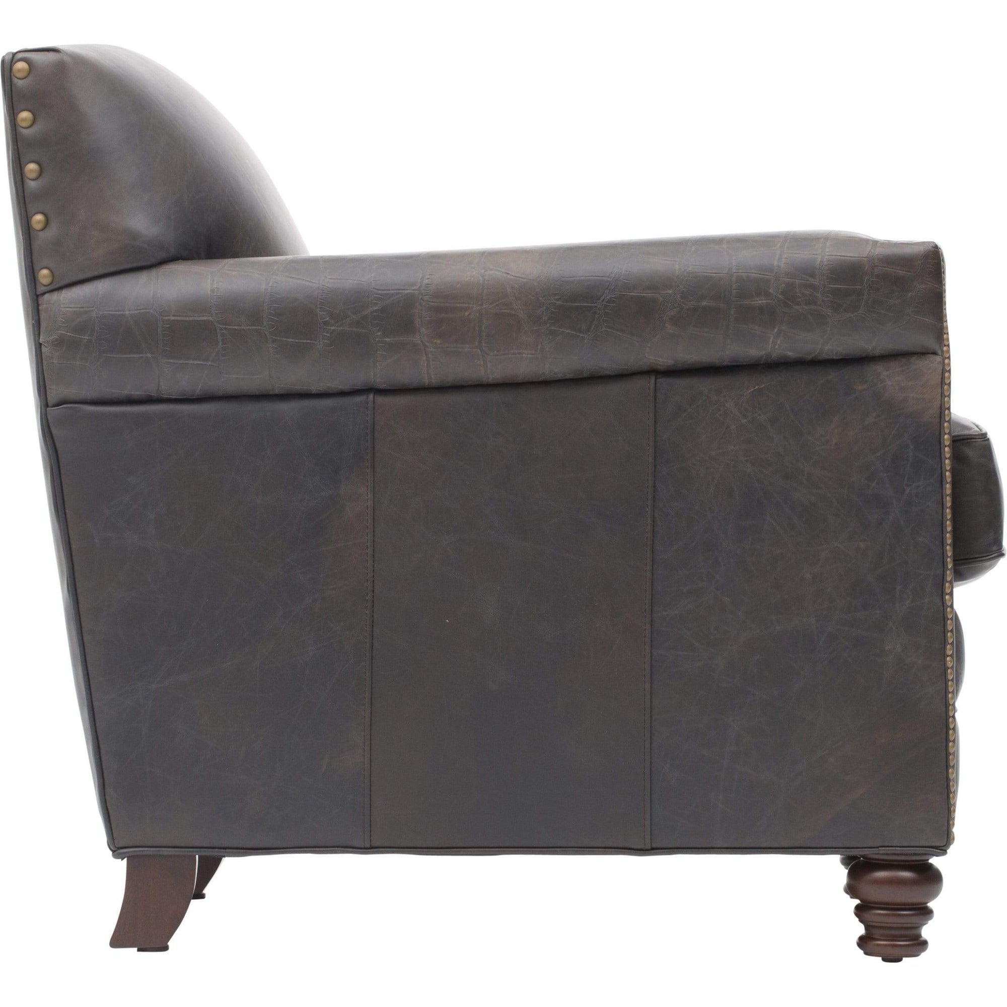 Old Saddle Crocodile Leather Club Chair High Fashion Home