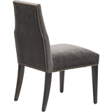 Oliver Side Chair, Valhalla Pewter, Brass Nailheads - Furniture - Dining - High Fashion Home