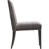 Oliver Side Chair, Valhalla Pewter, Brass Nailheads - Furniture - Dining - High Fashion Home