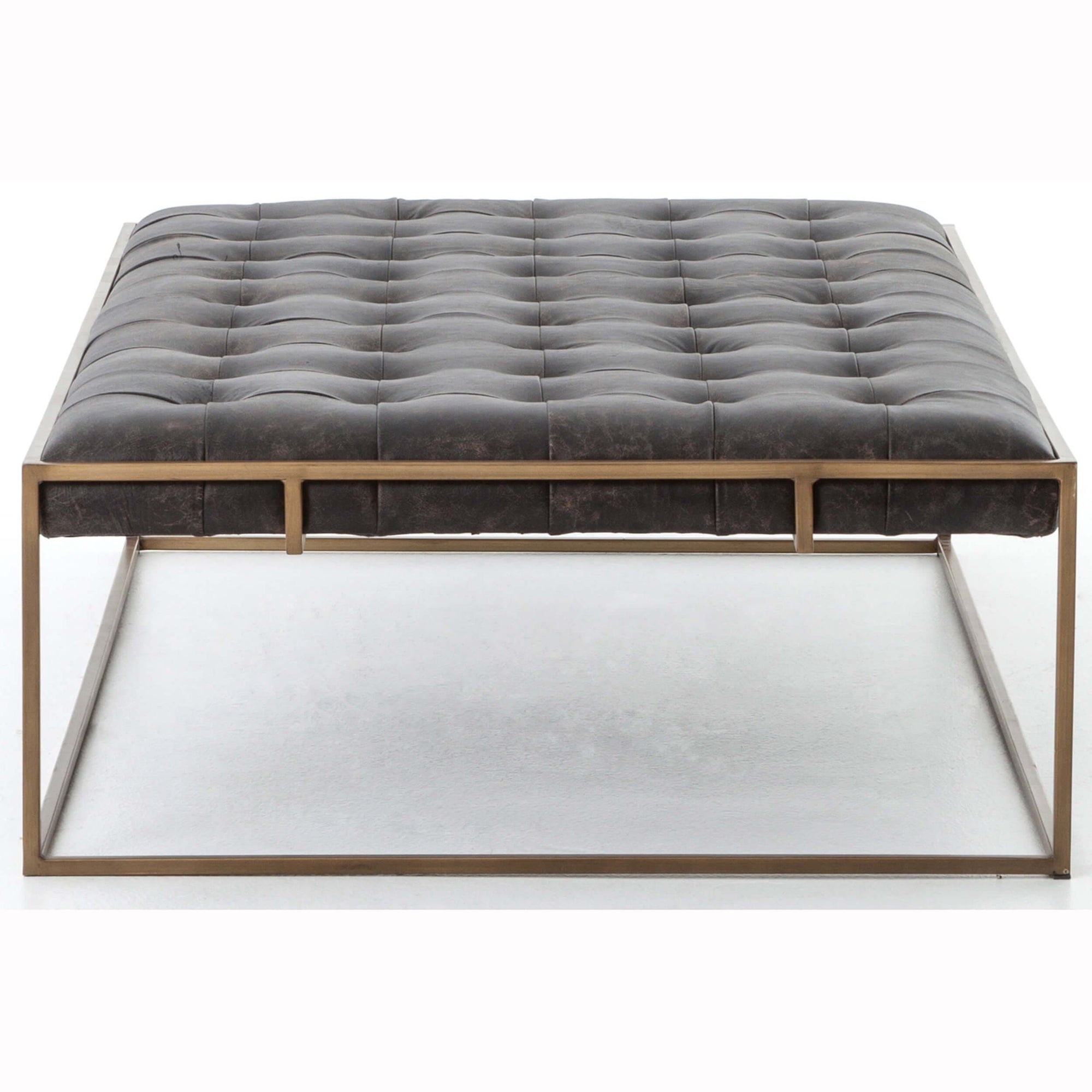 Leather cocktail sale ottoman rectangle