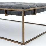Oxford Rectangular Cocktail Ottoman, Rialto Ebony - Furniture - Chairs - High Fashion Home