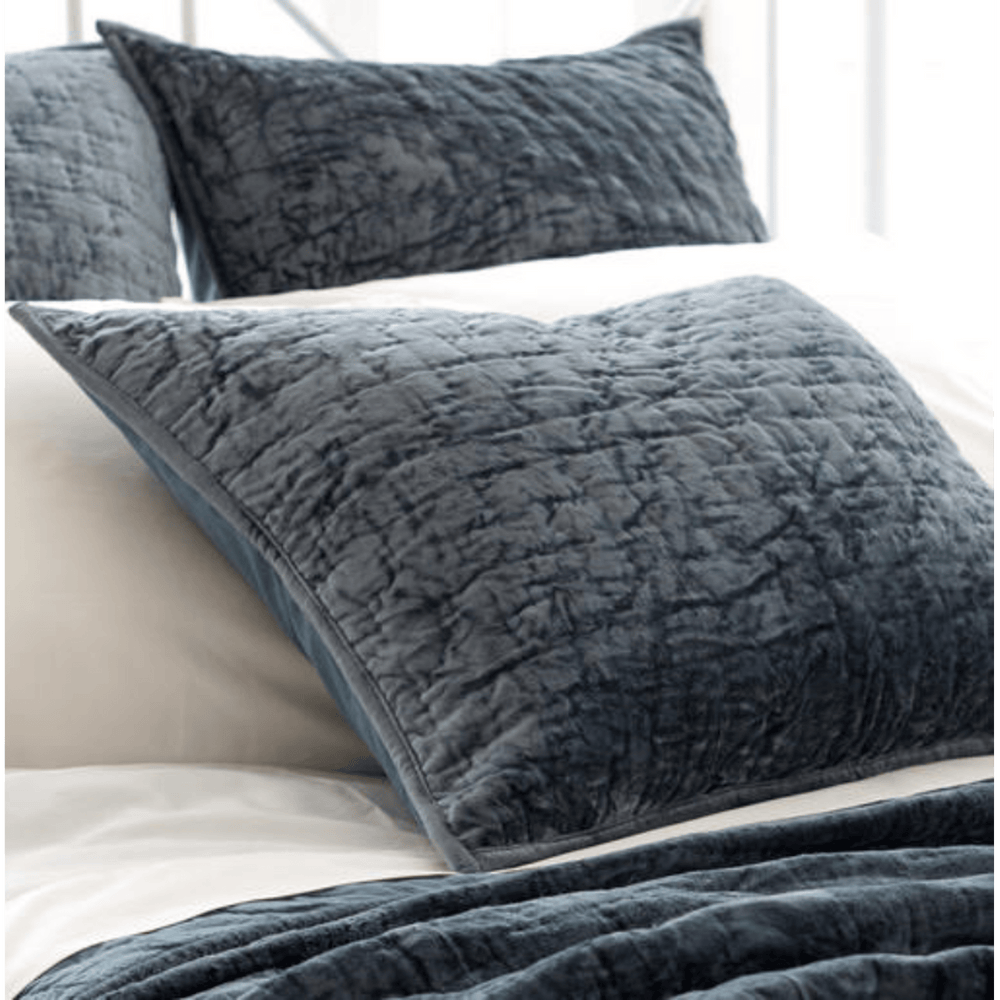Matte Velvet Juniper Quilted Sham - Accessories - High Fashion Home